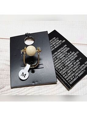 KOAJ Accessories Cream Marble Ball Ring Medium - New In Package